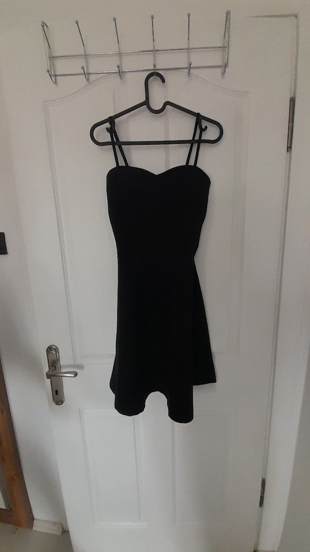 Siyah Straplez Midi Gotik Elbise - Görsel 5