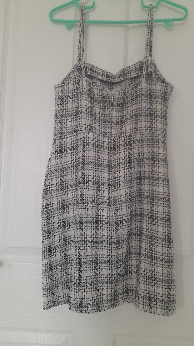 Gri Ekose Desenli Midi Elbise - Görsel 2