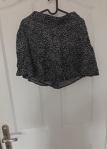 Siyah Puantiyeli Fırfırlı Mini Etek - Görsel 2