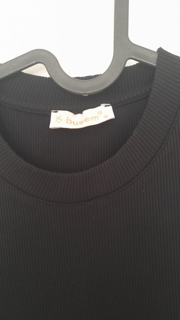 Siyah Kolsuz Uzun Dar Kesim Elbise - Görsel 2