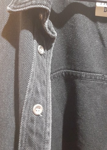 Siyah Düğmeli Kadın Denim Ceket - Görsel 3