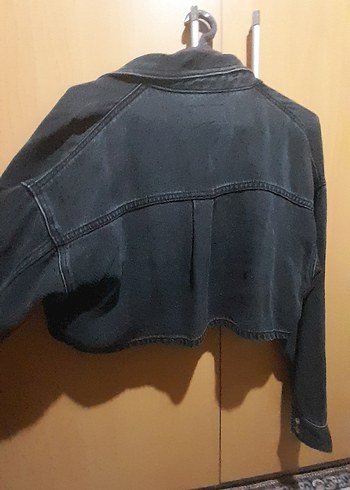 Siyah Düğmeli Kadın Denim Ceket - Görsel 4