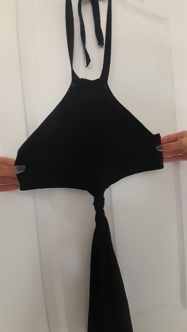 Yüksek Yakalı Siyah Gotik Midi Kıyafet - Görsel 2