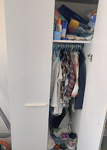 Beyaz Çocuk Dolabı Ahşap Detaylı - Görsel 6