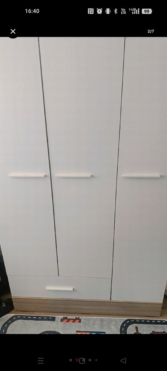 Beyaz Çocuk Dolabı Ahşap Detaylı - Görsel 5