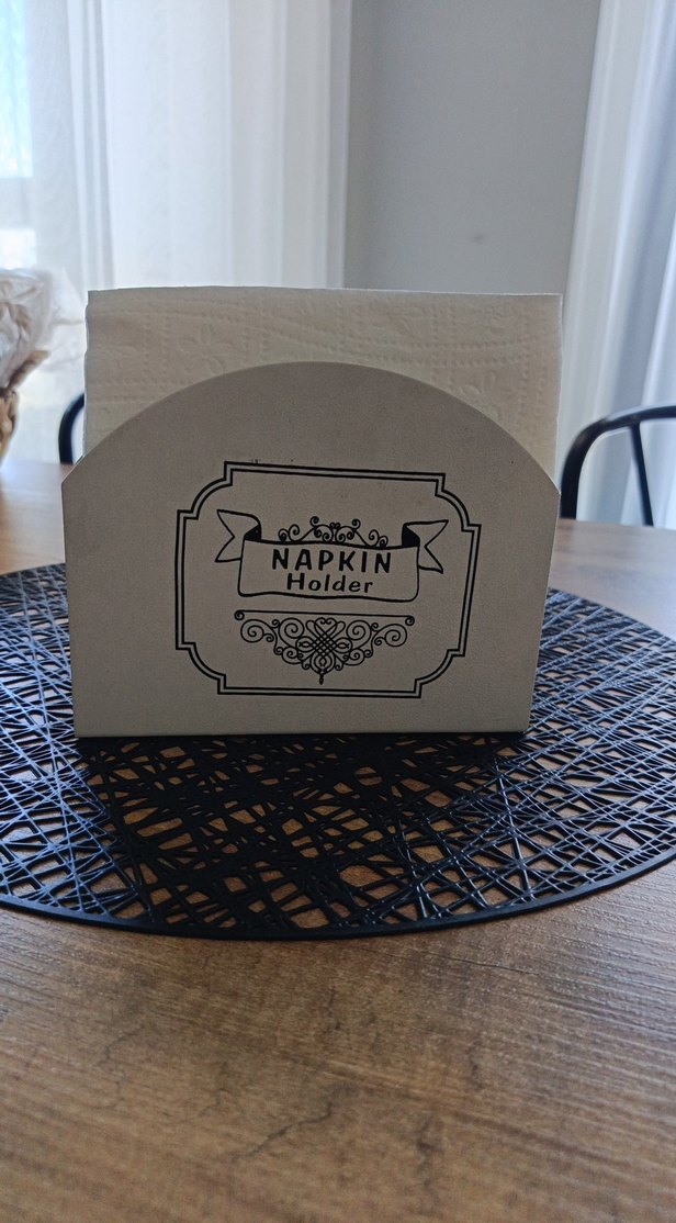 Bej Peçete ve Çatal Kaşık Tutucu - Görsel 2