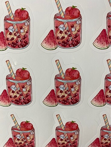  12 ADET BUBBLE TEA STICKER