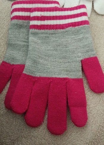 Kız Çocuk Renkli Örgü Eldivenler - Görsel 2