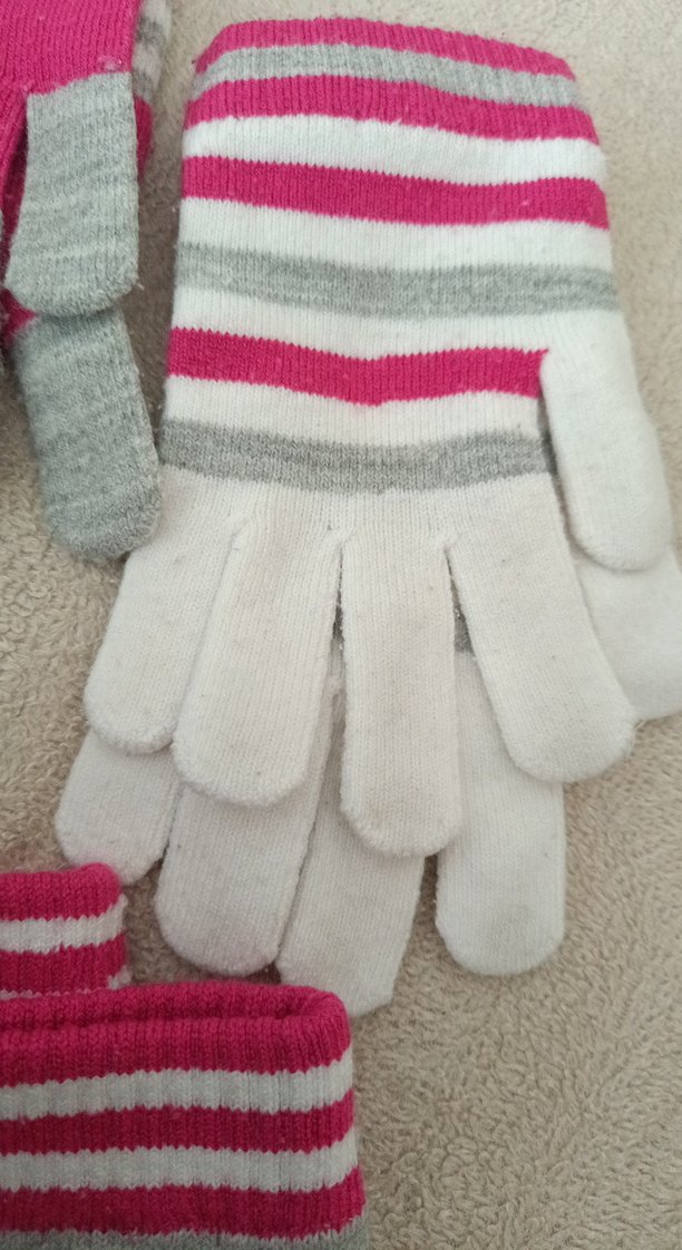 Kız Çocuk Renkli Örgü Eldivenler - Görsel 3