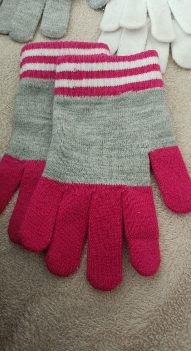 Kız Çocuk Renkli Örgü Eldivenler - Görsel 2