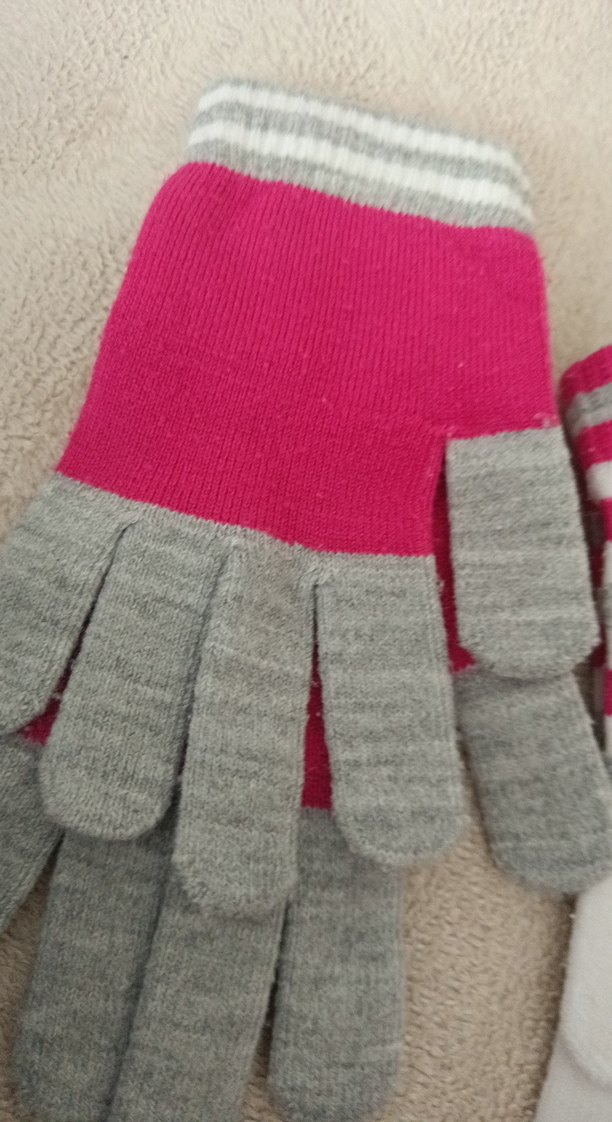 Kız Çocuk Renkli Örgü Eldivenler - Görsel 4