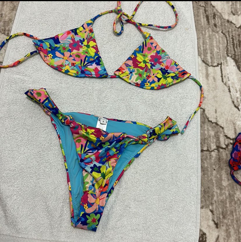 Renkli Bağcıklı Bohem Bikini takım - Görsel 2