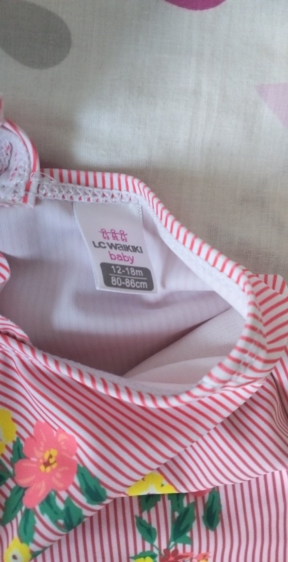 Nakışlı Pembe Kız Çocuk Mayo - Görsel 2