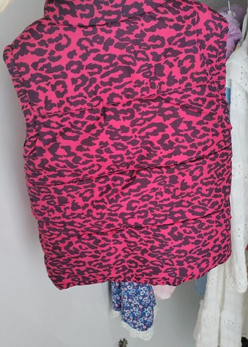 Kız Çocuk Renkli Desenli Fermuarlı Yelek - Görsel 3