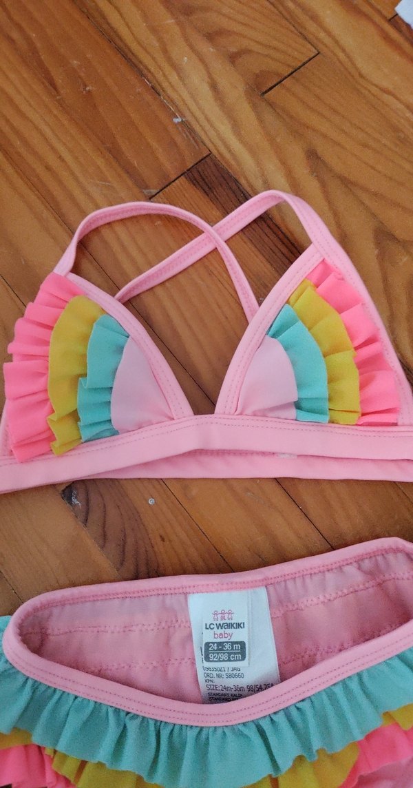 Pembe Bohem Kız Çocuk Bikini Takımı - Görsel 3