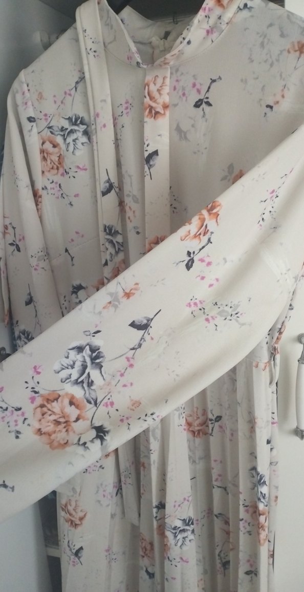 Uzun Kollu Bohem Desenli Uzun Elbise - Görsel 4