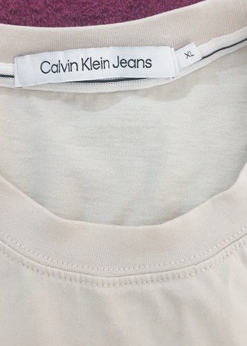 Calvin Klein Calvin Klein Jeans Baskılı Erkek Tişört XL Bej