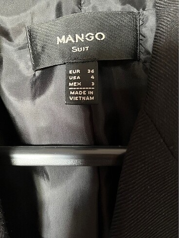 Mango Kadın 36 beden siyah blazer ceket