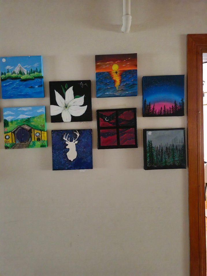 Ay Işığı Altında Mor Ağaç Tablosu - Görsel 2