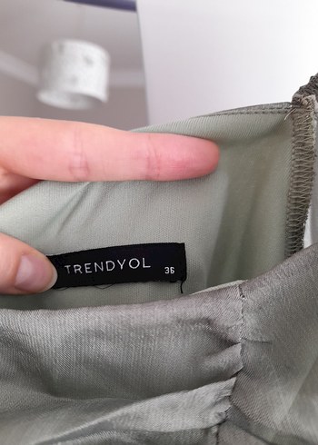 yeşil Drapeli kısa Kadın Abiye Elbise - Görsel 6