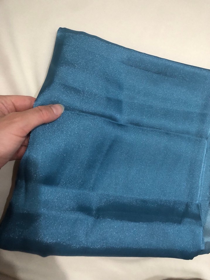 Mavi Parlak eşarp - Görsel 2