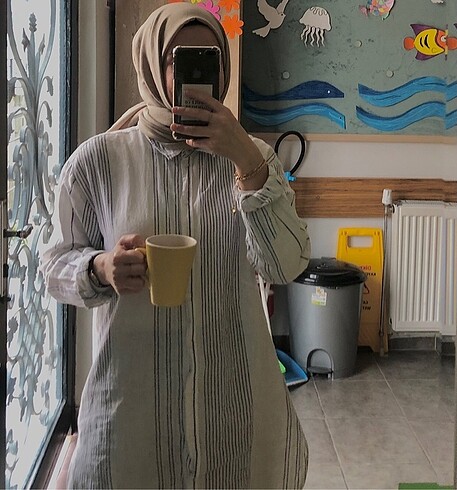 H&M KETEN ÇİZGİLİ GÖMLEK