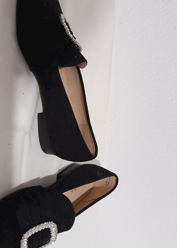Catwalk Junkie Siyah Süet Tokalı Kadın Topuklu Babet