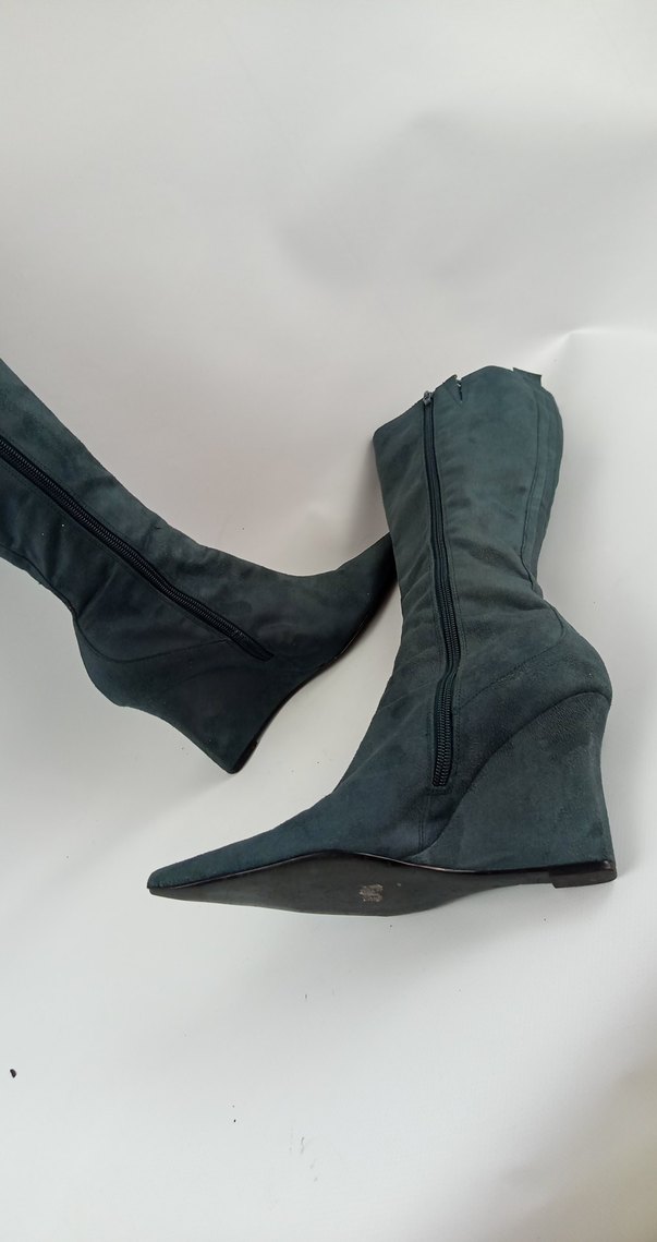 casa rossi marka petrol yeşili süet Çizme - Görsel 4