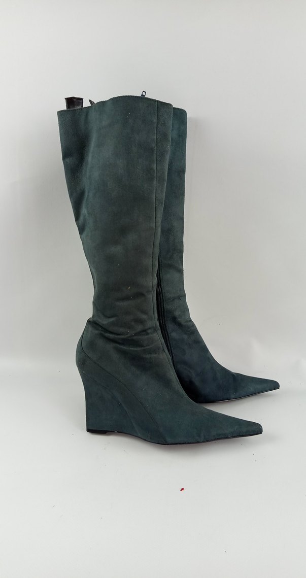 casa rossi marka petrol yeşili süet Çizme - Görsel 2