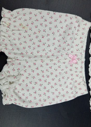 mini ropa marka 3-6 aylık Nakışlı Bebek Kız Takımı - Görsel 2