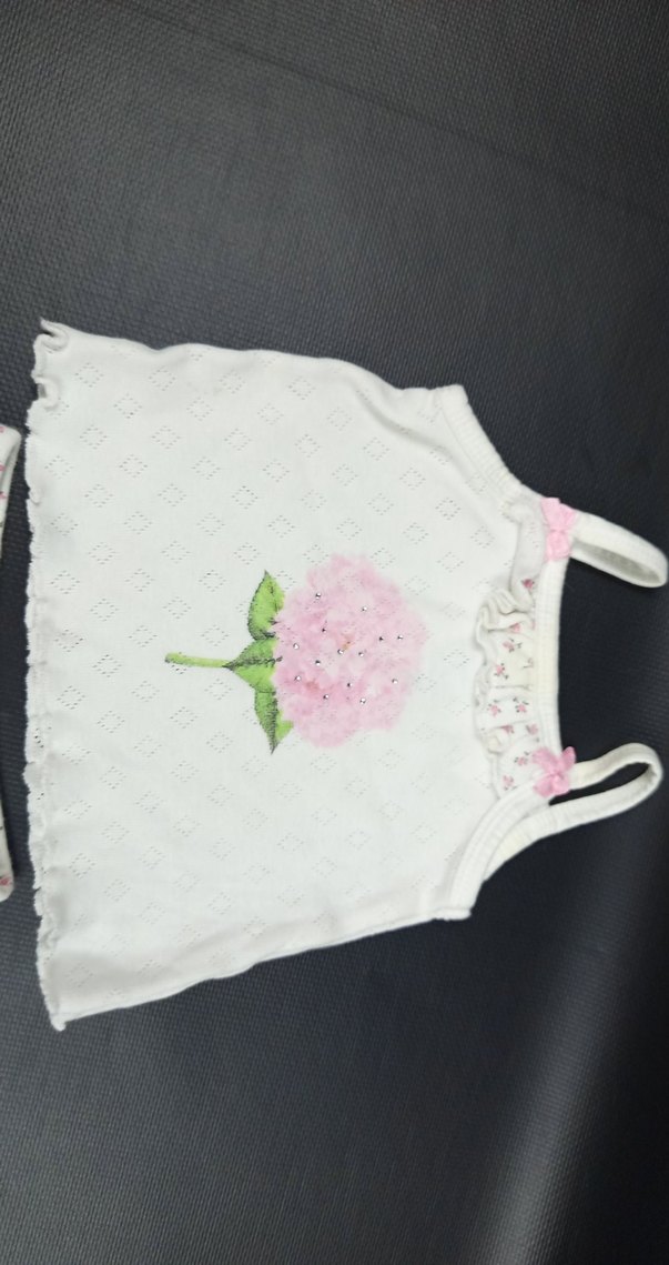 mini ropa marka 3-6 aylık Nakışlı Bebek Kız Takımı - Görsel 3