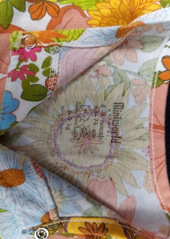 Çiçek Desenli Renkli Bebek Kız Tulum - Görsel 3