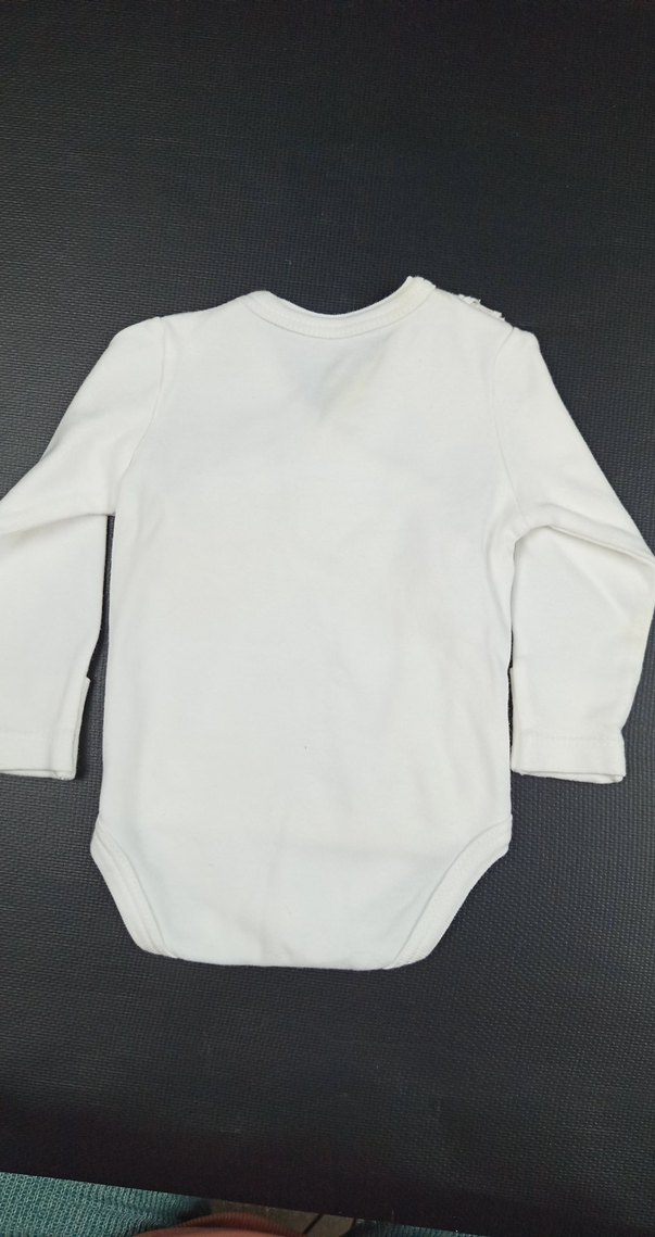 Beyaz Dantel Detaylı Uzun Kollu Bebek Body - Görsel 5