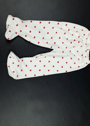 Kalp Desenli Beyaz Bebek Takımı 3-6ay - Görsel 4