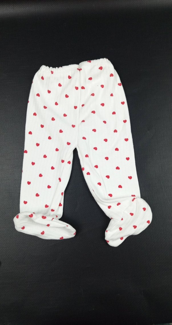 Kalp Desenli Beyaz Bebek Takımı 3-6ay - Görsel 5