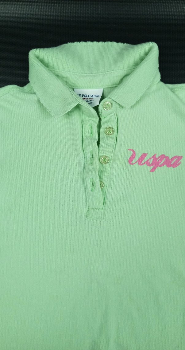 Kız Çocuk Yeşil Polo Yaka Tişört - Görsel 3