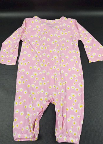 Pembe Çiçek Desenli Bebek Tulum - Görsel 4