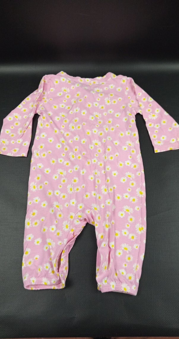 Pembe Çiçek Desenli Bebek Tulum - Görsel 4