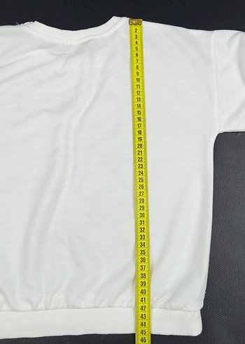 Kız Çocuk Beyaz Baskılı Dantel Detaylı Sweatshirt - Görsel 6