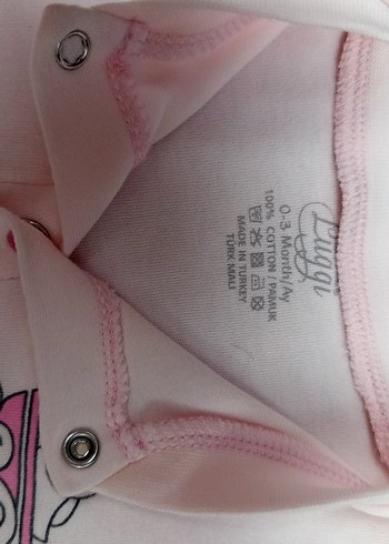 Pembe Baskılı Fırfırlı Bebek Kız üst - Görsel 3