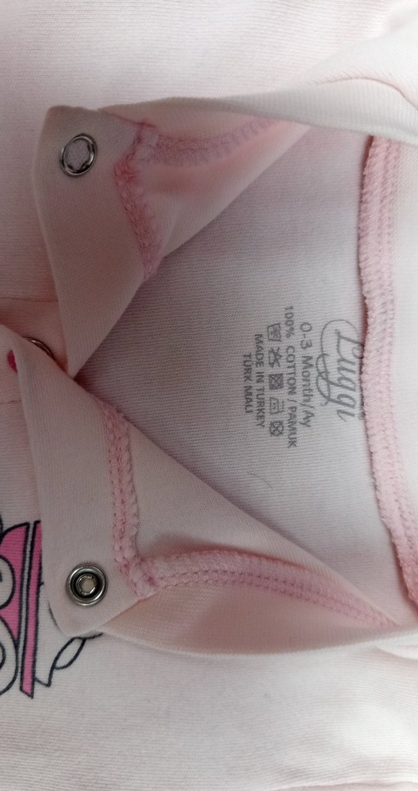 Pembe Baskılı Fırfırlı Bebek Kız üst - Görsel 3