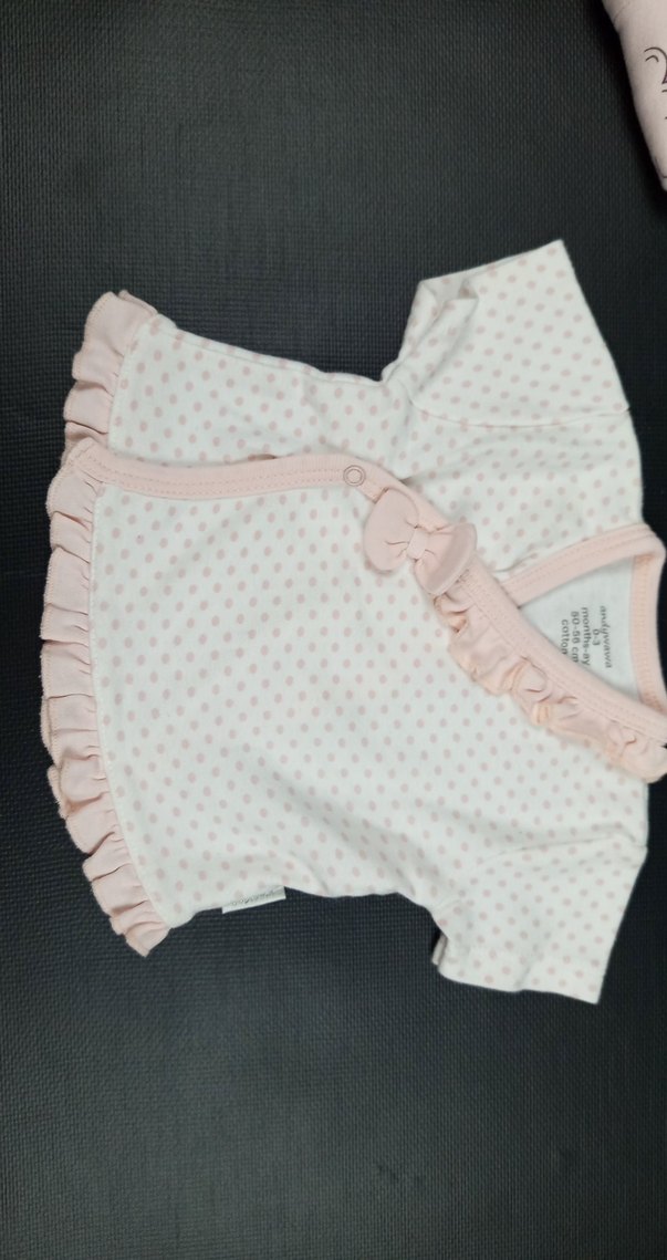 Pembe Baskılı Fırfırlı Bebek Kız üst - Görsel 5