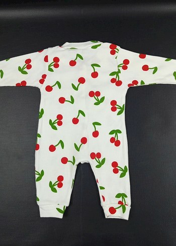 kiraz desenli Beyaz Bebek Kız Tulum - Görsel 3