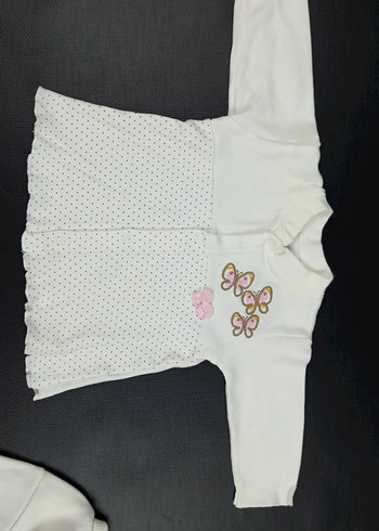 Nakışlı, Örgü, Uzun Kollu 2 adet Bebek Kız üst - Görsel 2