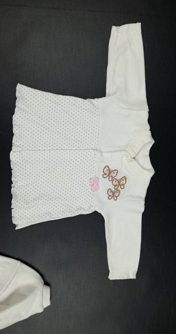 Nakışlı, Örgü, Uzun Kollu 2 adet Bebek Kız üst - Görsel 2