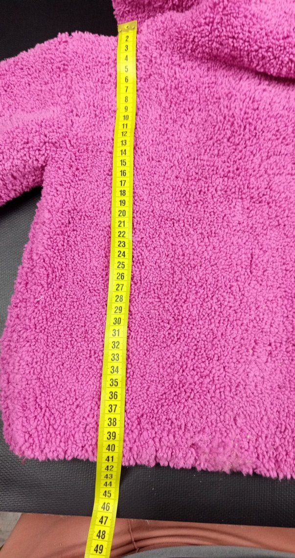 Kız Çocuk Pembe örgü Kapüşonlu hırka mont - Görsel 4