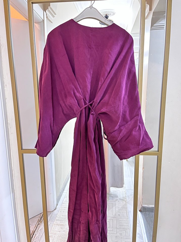 Mor Uzun Salaş Kadın Elbise - Görsel 3