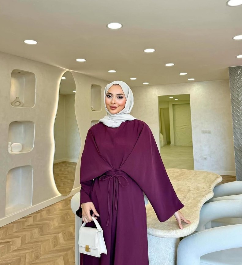 Mor Uzun Salaş Kadın Elbise - Görsel 2