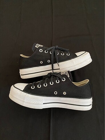 39 Beden siyah Renk Orijinal platform taban converse