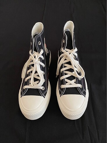38 Beden siyah Renk Orijinal platform taban converse